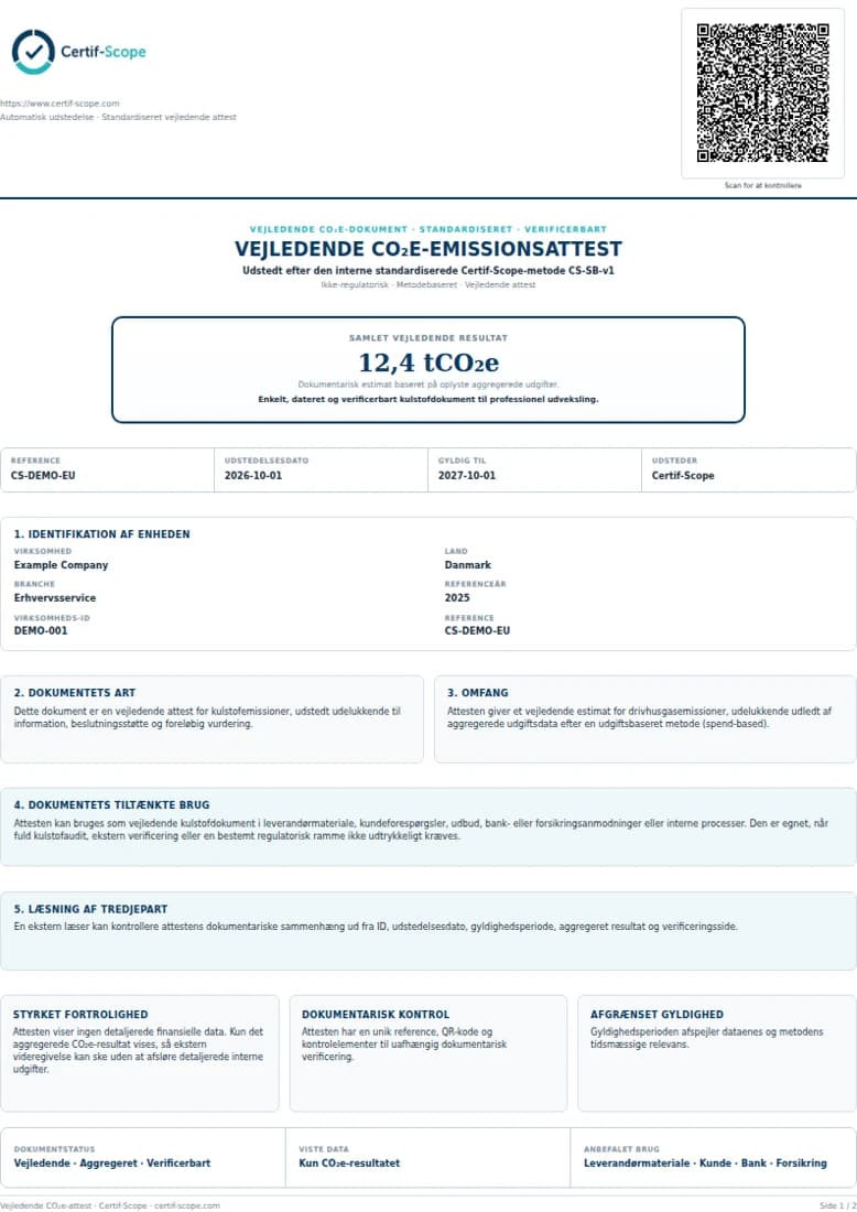 Dokumentet indeholder — Download gratis eksempel